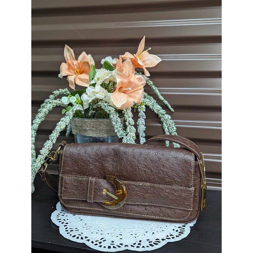 Vintage Leslie‎ Fay Brown Leather Handbag with Strap